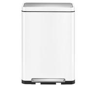 EKO - X-Cube poubelle à pédale 45 litres - Acier Inox Polypropylène - Blanc, Inox mat