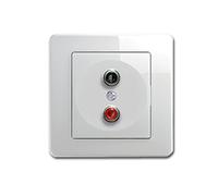 Ekonomik Prise électrique RCA à 2 voies Blanc Montage encastré