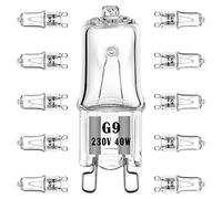 EKSAVE Ampoule halogène G9 40W 230V Ampoules de remplacement à base à 2 broches, intensité variable, blanc chaud (paquet de 10