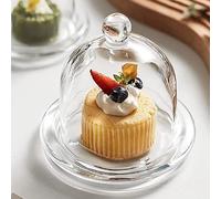 eKsdf Cloche à gâteau - Mini plateau à gâteau - Cloche en verre - Plateau de service avec couvercle - Petite cloche à fromage - Présentoir à pâtisserie - Cloche à citron - Cloche à gâteau (moyen)