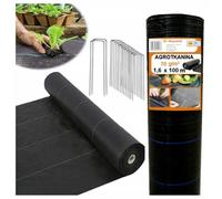 Ekspand | Agrotuch - 1,6 x 100 m - 70 g/m² - Résistant aux UV - Toile anti-mauvaises herbes - 30 piquets