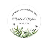 eKunSTreet 50 on récolte ce Que l'on s'aime PERSONNALISÉS Autocollants Cadeau d’invité Mariage/Annonce de Grossesse - 40mm étiquettes de Sachet de graines - RD 607 (001)