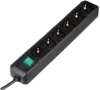 EL 6-FACH MS-SW - Bloc multiprise ECO, avec interrupteur, noir