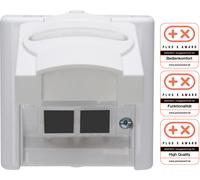 EL BE 109902001 - BLEU ÉLECTRIQUE - boîtier vide AP-FR, pour 2 modules CAT, blanc