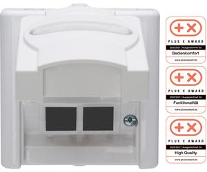 EL BE 109902001 - BLEU ÉLECTRIQUE - boîtier vide AP-FR, pour 2 modules CAT, blanc