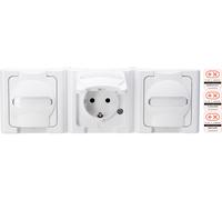 Prise 2P+T avec clapet Kopp 131302006 BlueElectric blanc arctique