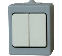 EL FR SS - Interrupteur série, pour pièces humides IP44, en surface, gris