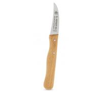 El Herder Couteau d'Office Courbé 6 cm, Éplucheur Inox de Solingen en Hêtre | Lame courte de précision forgée à la main pour légumes et fruits, idéal pour épluchage fin et découpe précise