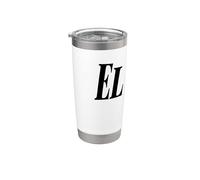 El Jefe "The Boss" BOLD GRAND NOIR Texte Graphique Gobelet isotherme en acier inoxydable double paroi