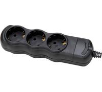 EL KO 3-FACH SW - Bloc multiprise triple sans câble d'alimentation, noir