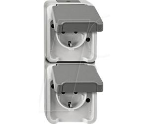 EL ME 23298029 - Prise femelle double à la verticale - Aquastar, gris clair
