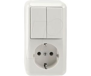 EL ME 34988719 - Combinaison prise femelle / commutateur série : 1 broche, blanc