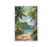 El Nido Philippines Plaque en métal Voyage Affiche Art Impression Décoration Rétro Métal Peinture Garage Style 8x12 pouces (20x30 cm)