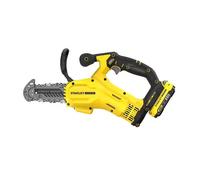 Stanley - Scie d'élagage sans fil 18V 15 cm, 1 batterie 2,0 Ah Li-Ion, chargeur SFMCPS415D1-QW