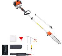 Élagueuse à essence SucceBuy, 2 temps, 52 cm³, tronçonneuse, scie télescopique avec perche extensible de 2,2 à 2,94 m, guide-chaîne de 35,6 cm, réservoir de carburant de 850 ml, pour une coupe efficac