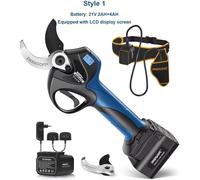 Élagueuse électrique - 8605PRO - Capacité de coupe jusqu'à 40 mm - Moteur sans balais de 1050 W - Batteries 21 V 2 Ah et 4 Ah - Écran LCD - Lame en acier SK5