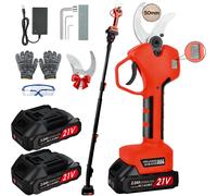 Élagueuse électrique sans fil 1000W 50mm sans balais, ciseaux à branches télescopiques de 2M, outil de coupe pour branches hautes, compatible avec batterie Makita 18V With 2XBattery