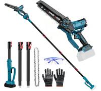 Élagueuse sans fil 2 en 1 - Compatible avec Makita 18 V - Scie d'élagage 2 en 1 sans balais - Avec manche télescopique et télescopique - Hauteur de travail : 4,5 m
