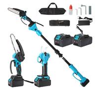 Élagueuse Sans Fil 2-en-1 Tronçonneuse 6"" & Coupe-Branches 32mm Moteur Sans Balai 18-21V 3000mAh 2 Batteries