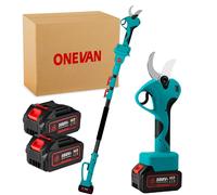 Élagueuse sans fil télescopique 45cm Sécateur électrique avec 2x batterie, perche télescopique de 2m, élagueuse télescopique 2 en 1 pour l'arbre et le jardinage