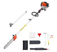 Elagueuse sur perche à essence VEVOR, 2 temps, 52 ccm, tronçonneuse, tronçonneuse télescopique avec perche extensible de 2,2 à 2,94 m, guide de 35,6 cm, réservoir de carburant de 850 ml, pour une coup