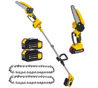 Elagueuse sur Perche, Tronçonneuse Électrique Taille Haie Telescopique 550W, Moteur Sans Balais, Perche Rétractable 2,7 à 3,6 m, 2x1,5Ah Batteries, Coupe Haute Précise pour Élagage Jardinier Ja