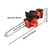 Elagueuse thermique,12"" Tronçonneuse Electrique sans Fil,Mini Tronconneuse a Batterie Rechargeable 3.0Ah pour Couper le Bois-40CM