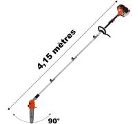 GT GARDEN Élagueuse thermique sur perche avec tête orientable, 52 cm3, 3 CV, longueur 4.15 mètres