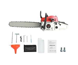 Elagueuse Thermique Tronçonneuse 58CC, Tronçonneuse à Essence Sans Fil 20 Pouces avec Lubrificateur Automatique, Mini Tronçonneuse Haute Puissance pour Bois, Gruminette (Rouge)