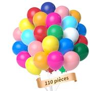 Elalove 110 ballons en latex 27cm - Kit multicolore pour anniversaire, mariage, baby shower, décoration fête, compatible hélium, 11 Couleurs