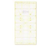 Elan Règle Japonaise Couture 30cm x 15cm Antidérapante | Mesures Métriques Faciles à Lire avec Quadrillage Jaune et Noir, Antidérapante, Règle de Patchwork et de Couture