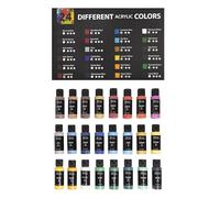 Elan Set de Peinture Acrylique en Tube, 24 Tubes de 60ml | Peintures Acryliques Hautement Pigmentées pour Toile, Application Lisse, Finition Brillante