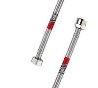 Élastomère thermoplastique (TPE) Tuyau flexible homologué DVGW 3/8'' ÜM x 3/8'' AG Tuyau de raccordement d'eau avec joints. Rallonge de tuyau pour robinet (longueur : 300 mm)