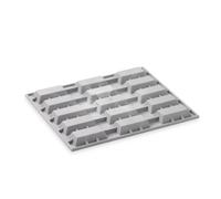 De Buyer Plaque 15 mini financiers ELASTOMOULE en mousse de silicone 21 x 17,6 cm Gris