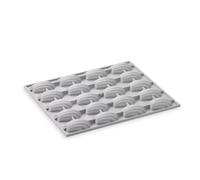 De Buyer - Plaque de 20 mini Madeleines ELASTOMOULE en mousse de silicone - 21 x 17,6 cm, portion 4 x 3 cm -, Gris