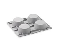 De Buyer - Moule 4 muffins Elastomoule en mousse de silicone 21 x 17,6 cm Gris