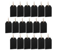 ELAYARD 32 Pièces Étiquettes en Bois Noires et Espace D’écriture Réutilisables, Trous Pré-percés pour Tableau Noir, pour Décoration de Mariage et Fête