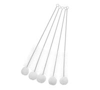 ELAYARD Brosse en Nylon à Tête Souple 5pcs Embout en Coton pour Nettoyage Intérieur et Fond de Bouteilles, Outil en Acier Inoxydable pour Biberons et Flacons