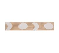 ELAYARD Crochets Muraux Nuage et Lune en Bois Naturel, Patère Murale Nordique 4 Crochets, Rangement pour Chambre d'Enfants et Salle de Bain, Porte-manteau Mixte