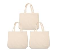 ELAYARD Lot de 3 Paquet à Provisions en Toile 40X35X10 CM Paquet Fourre-Tout Réutilisable Pochette Décontractée Écologique pour Courses Plage et Rangement Quotidien