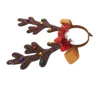 ELAYARD Serrage-Tête LED en Bois de Cerf Marron pour Adultes Bandeau Lumineux de Noël Guirlande LED Accessoire Festif pour Fêtes de Fin D’Année et Soirées Hivernales