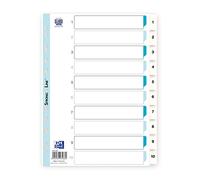 Elba 03486 Lot de 10 intercalaires en plastique numérotés de 1 à 10 Blanc Format A4