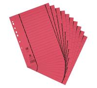 Elba 06456ro Référence Intercalaires avec perforations numérotées 1-10 doublé application Chemise Rouge Lot de 100