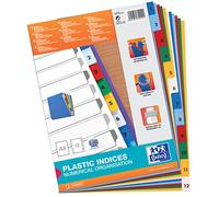 Intercalaire numérique A4 Elba plastique 12 onglets multicolores - 1 jeu