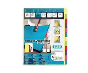 Elba 100204982 Intercalaire neutre A4+ en carte 5/10 Couleurs assorties