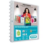 Elba 100205600 10 x Polyvision DIN A4 en plastique avec Vario Zipp Principe de 20 pochettes transparentes à anneaux Classeur Dossier de, incolore G