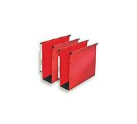 Dossier suspendu plastique volet d'agrafage L'Oblique AZ fond 8 cm pour armoire - rouge