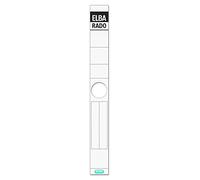 Elba 100420959 Lot de 10 étiquettes de dos pour dossiers suspendus Longueur et étroit Autocollant pour largeur de dos 5 cm Blanc avec logo imprimé gris