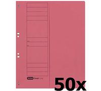 Elba 21421RO Lot de 50 chemises à oeillets en carton manille pour classement administratif avec demi-rabat sur la face avant 250 g/m² Rouge A4 Capacité 200 feuilles