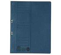Elba 21451BL Lot de 50 chemises à oeillets en carton manille 250 g/m² avec demi-rabat sur la face avant Bleu Capacité 200 feuilles Format A4